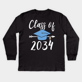 Class Of 2034 Senior Graduation Kids Long Sleeve T-Shirt